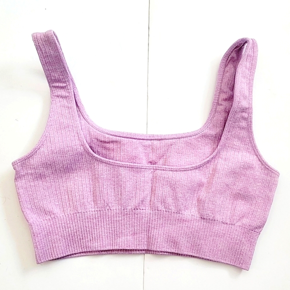 NWOT Ribbed Lavender Sports Bra - Picture 6 of 6